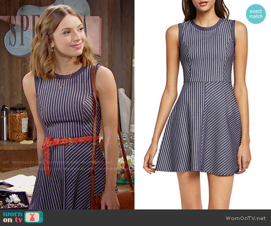 Bcbgeneration Sleeveless Stripe Flare Dress worn by Coco Spectra (Courtney Grosbeck) on The Bold and the Beautiful