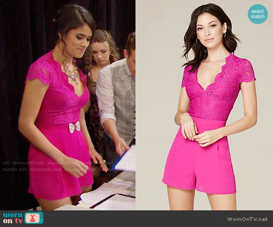 Bebe Lace & Georgette Romper worn by Darlita (Danube Hermosillo) on The Bold and the Beautiful