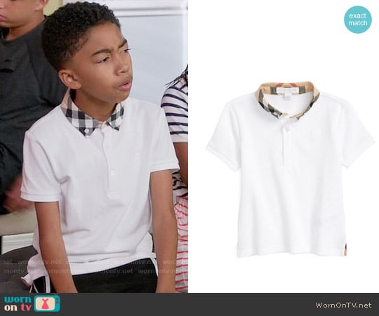 Burberry William Polo in White worn by Jack Johnson (Miles Brown) on Black-ish