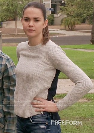 Callie’s grey sweater with contrast back on The Fosters