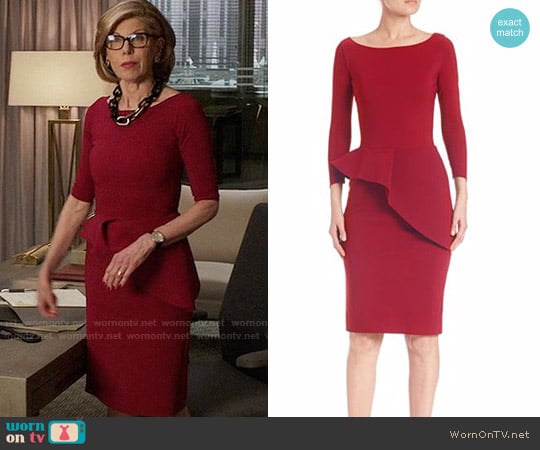 La Petite Robe di Chiara Boni Ripley Dress worn by Diane Lockhart (Christine Baranski) on The Good Fight