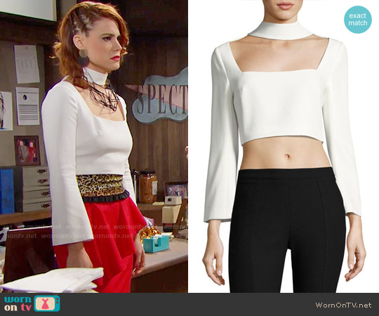 Cinq a Sept Amara Choker Crop Top worn by Sally Spectra (Courtney Hope) on The Bold and the Beautiful