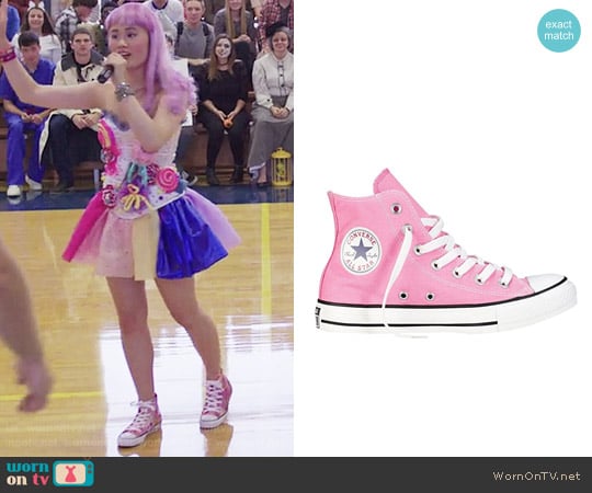 Converse Chuck Taylor High Top Sneakers in Pink worn by Courtney Crimsen (Michele Selene Ang) on 13 Reasons Why