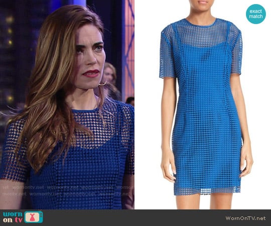 Diane von Furstenberg Chain Lace Dress worn by Victoria Newman (Amelia Heinle) on The Young and the Restless