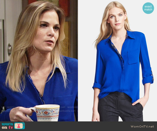 Diane von Furstenberg 'Lorelei' Silk Blouse worn by Phyllis Newman (Gina Tognoni) on The Young and the Restless