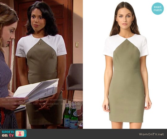 Diane von Furstenberg Short Sleeve Tailored Sheath Dress worn by Maya Avant (Karla Mosley) on The Bold and the Beautiful