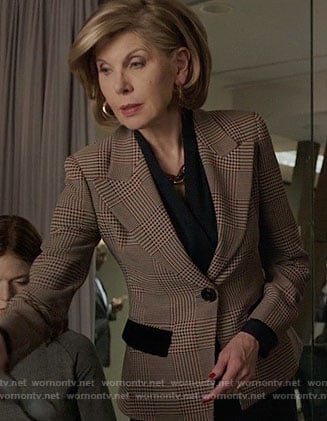 Diane's plaid blazer on The Good Fight