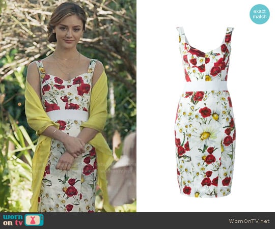 Dolce & Gabbana Daisy and Poppy Print Dress worn by Megan Morrison (Christine Evangelista) on The Arrangement