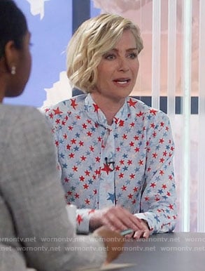 Elizabeth’s blue and red star print blouse on Scandal