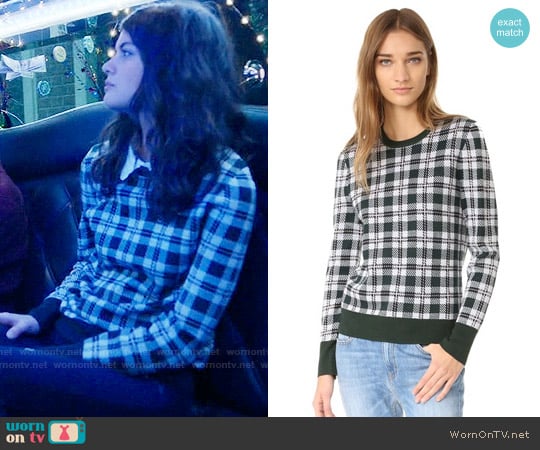 Equipment Shane Plaid Sweater worn by Sabrina Pemberton (Sofia Black D'Elia) on The Mick