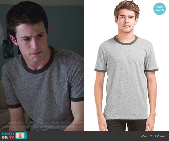 WornOnTV: Clay's grey t-shirt with contrasting trim on 13 Reasons Why |  Dylan Minnette | Clothes and Wardrobe from TV