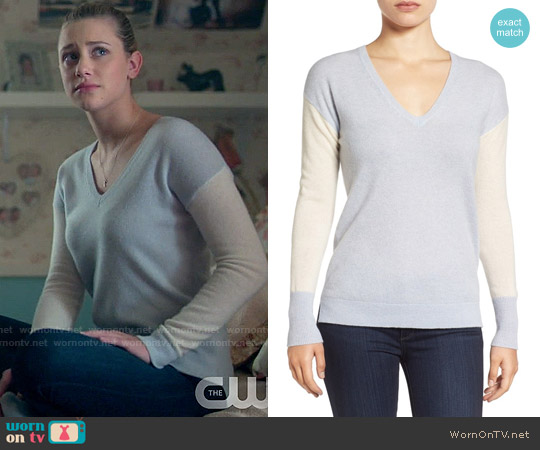 Halogen Cashmere V-Neck Sweater worn by Betty Cooper (Lili Reinhart) on Riverdale