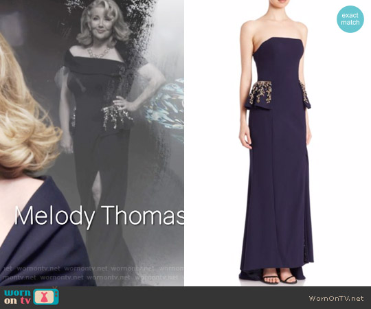 Jovani Strapless Embellished Peplum Gown worn by Nikki Reed Newman (Melody Thomas-Scott) on The Young and the Restless