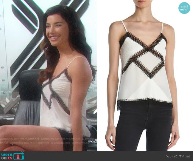 The Kooples Silk Camisole with Lace worn by Steffy Forrester (Jacqueline MacInnes Wood) on The Bold and the Beautiful