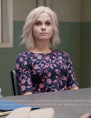 Liv’s blue and red floral top on iZombie