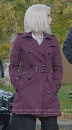 Liv’s purple trench coat on iZombie