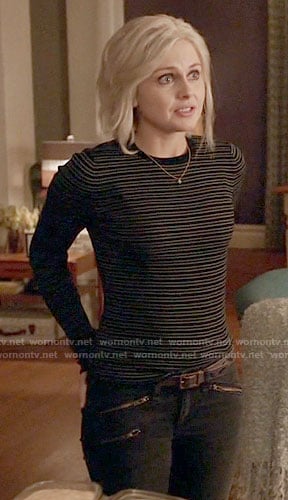 Liv’s black and green striped sweater on iZombie