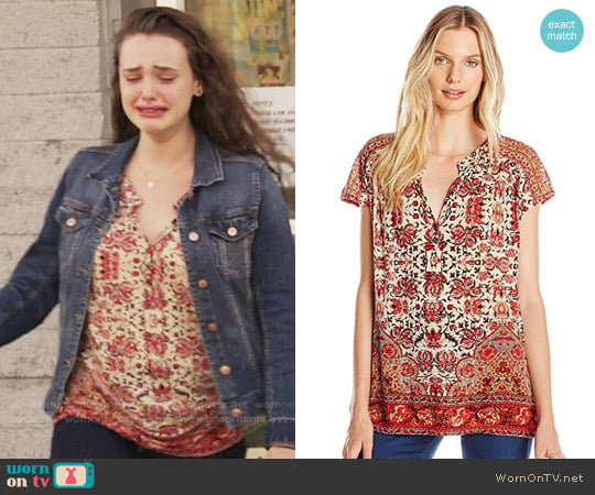 Lucky Brand Border Print Top worn by Hannah Baker (	Katherine Langford) on 13 Reasons Why