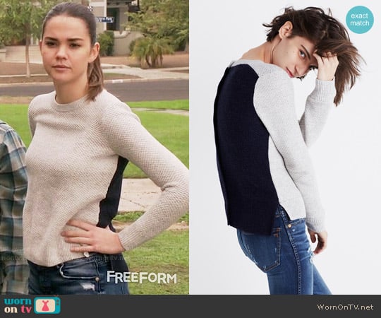 Madewell Backroad Button-back Sweater in Colorblock worn by Callie Jacob (Maia Mitchell) on The Fosters