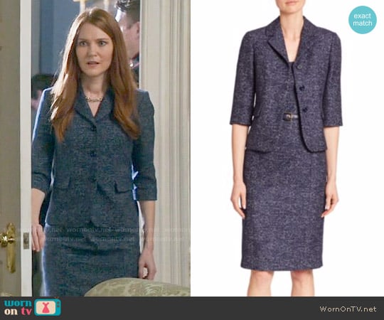 Michael Kors Collection Twill Jacquard Dress and Jacket worn by Abby Whelan (Darby Stanchfield) on Scandal