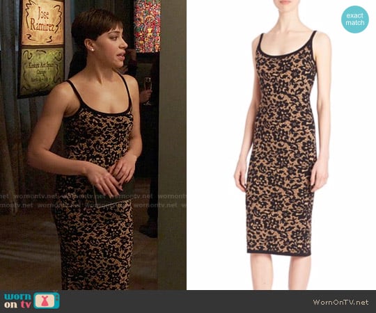 Michael Kors Collection Illusion Lace Tank Dress worn by Lucca Quinn (Cush Jumbo) on The Good Fight