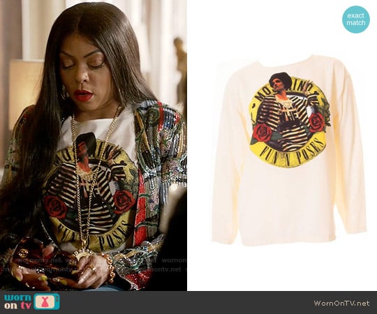 Moschino Witty 'Fun 'n Poses' Top worn by Cookie Lyon (Taraji P. Henson) on Empire