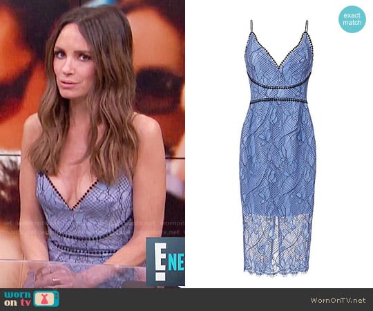 Nicholas Blue Lace Dress worn by Catt Sadler on E! News