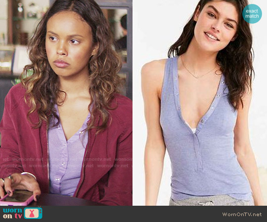 Out From Under Henley Tank Top worn by Jessica Davis (Alisha Boe) on 13 Reasons Why