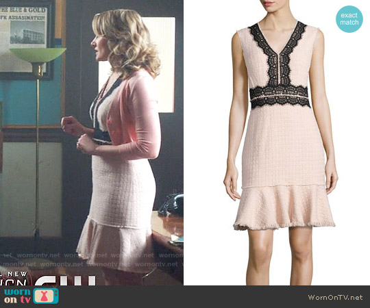 Rebecca Taylor Tweed Contrast-Lace Sleeveless Dress worn by Alice Cooper (Mädchen Amick) on Riverdale