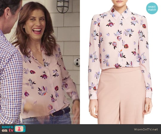 Rebecca Taylor Bellflower Blouse worn by Olivia Baker (Kate Walsh) on 13 Reasons Why