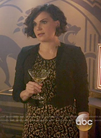 Regina's black leopard print dress on Once Upon a Time