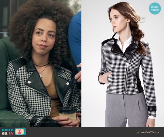 RW&Co.  Wool Blend Biker Jacket worn by Valerie Brown (Hayley Law) on Riverdale