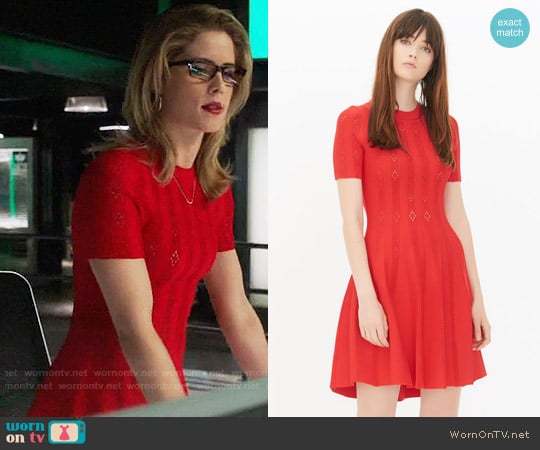 Sandro Chloe Dress worn by Felicity Smoak (Emily Bett Rickards) on Arrow