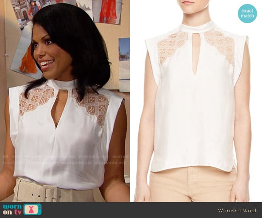 Sandro Vally Top worn by Maya Avant (Karla Mosley) on The Bold and the Beautiful