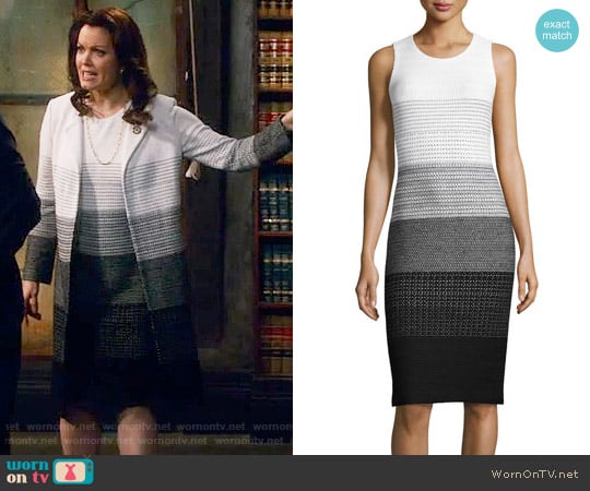 St John Collection Linear Degrade Knit Sheath Dress worn by Mellie Grant (Bellamy Young) on Scandal