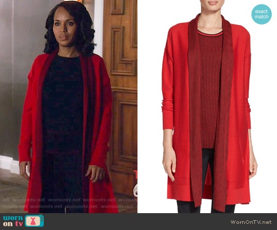 St John Collection Twill Stitch Knit Cardigan worn by Olivia Pope (Kerry Washington) on Scandal