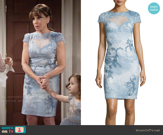 Tadashi Shoji Tonal Lace Dress worn by Esther Valentine (Kate Linder) on The Young & the Restless