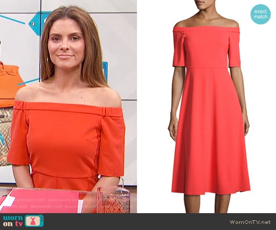 Tibi Off-the-Shoulder Crepe Midi Dress worn by Maria Menounos on E! News