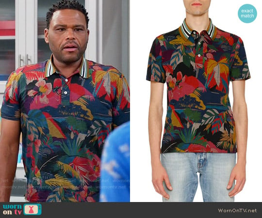 Valentino Tropical-Print Polo Shirt worn by Andre Johnson (Anthony Anderson) on Black-ish