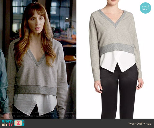 10 Crosby Derek Lam Dual-Tone Cropped Sweater worn by Spencer Hastings (Troian Bellisario) on Pretty Little Liars