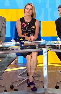 Amy’s black embroidered lace dress on Good Morning America