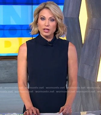 Amy’s black mock neck dress on Good Morning America