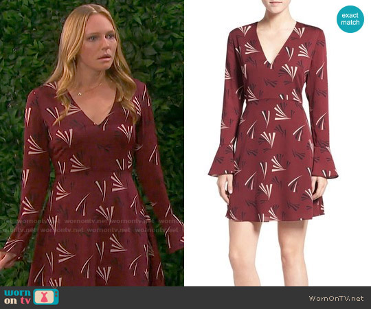Wornontv Abbys Red Printed Long Sleeve Dress On Days Of Our Lives