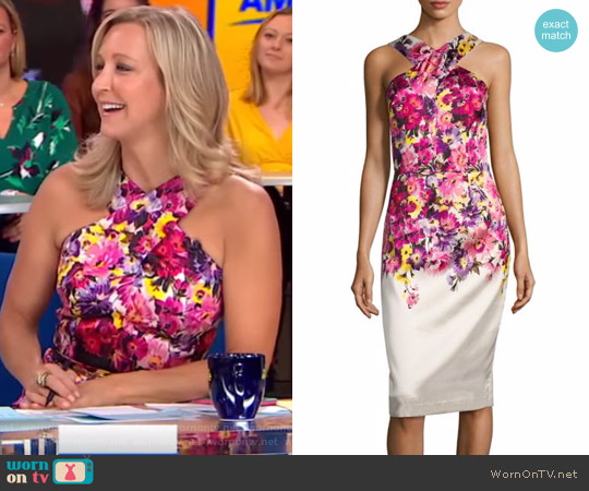 Mikado Print Dress by David Meister worn by Lara Spencer on Good Morning America