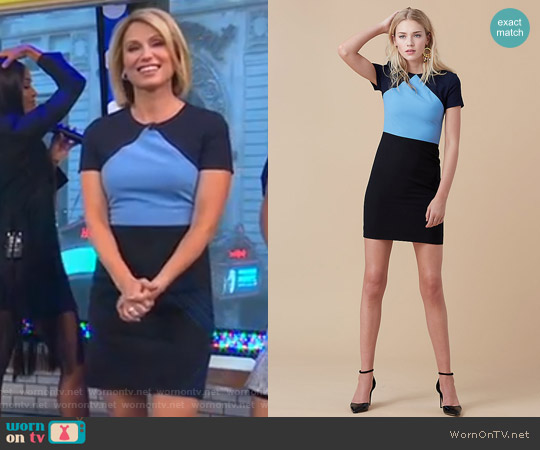 WornOnTV: Amy’s blue and black colorblock dress on Good Morning America