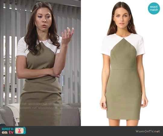 Diane von Furstenberg Short Sleeve Tailored Sheath Dress by worn by Juliet Helton (Laur Allen) on The Young and the Restless