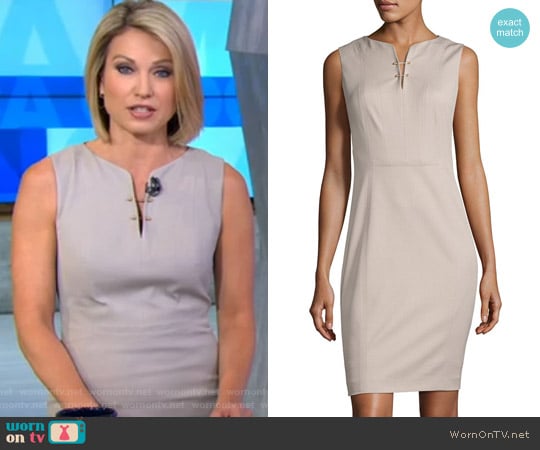 Natanya Sleeveless Sheath Dress by Elie Tahari worn by Amy Robach on Good Morning America