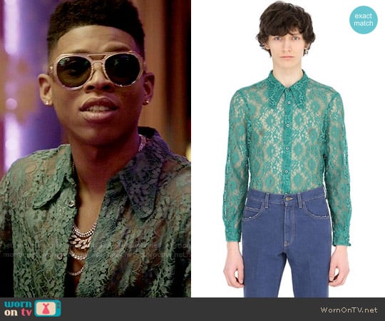 Gucci Lace Shirt With 70's Style Collar worn by Hakeem Lyon (Bryshere Y. Gray) on Empire