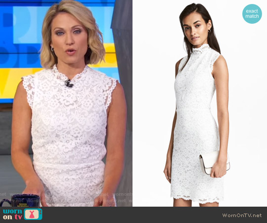 Lace Dress with Cap Sleeves by H&M worn by Amy Robach  on Good Morning America