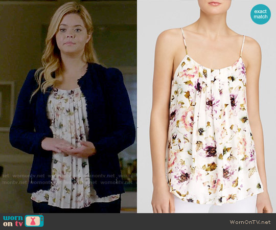 Haute Hippie Emily Pleat Floral Cami worn by Alison DiLaurentis (Sasha Pieterse) on Pretty Little Liars